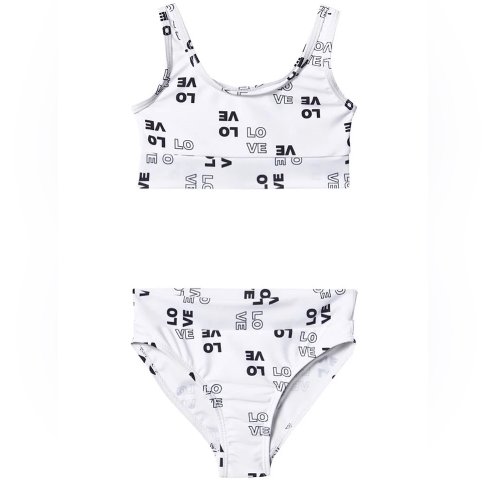 BNWT THE BRAND GIRLS COOL LOVE PRINT CROP BIKINI SIZE 4-5 YEARS